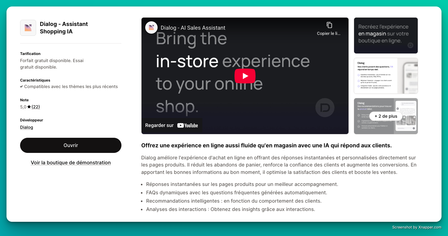 Application Dialog - Assistant Shopping IA